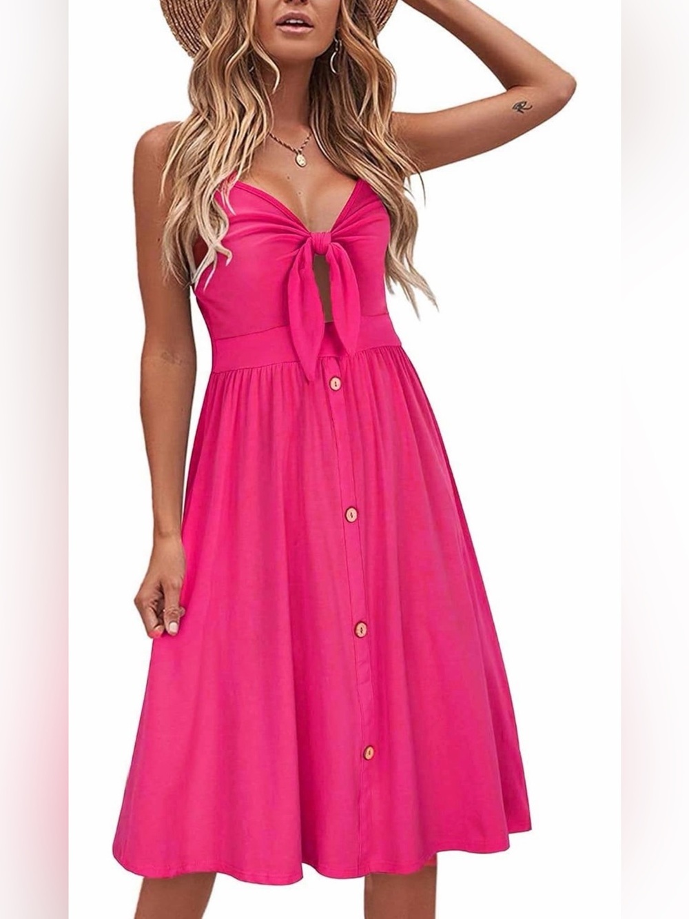 🆕Women's Tie-Front Midi Dress